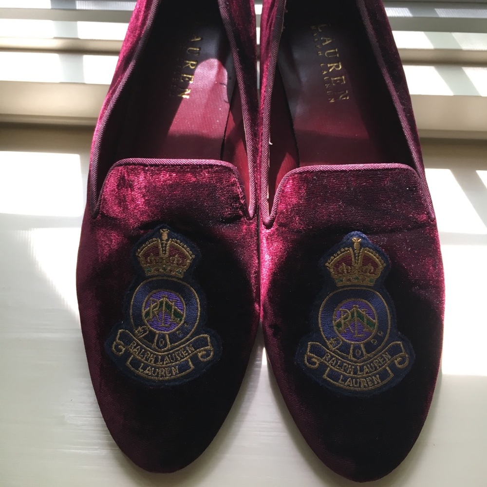 Ralph Lauren Oxblood Velvet Loafers